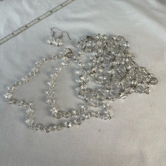 Sparkly faceted clear bead necklaces and earrings - Picture 9 of 9